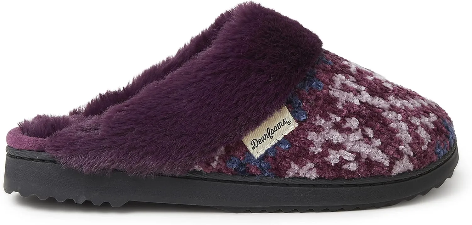 Dearfoams Women's Allison Chenille Fairisle Scuff Slipper