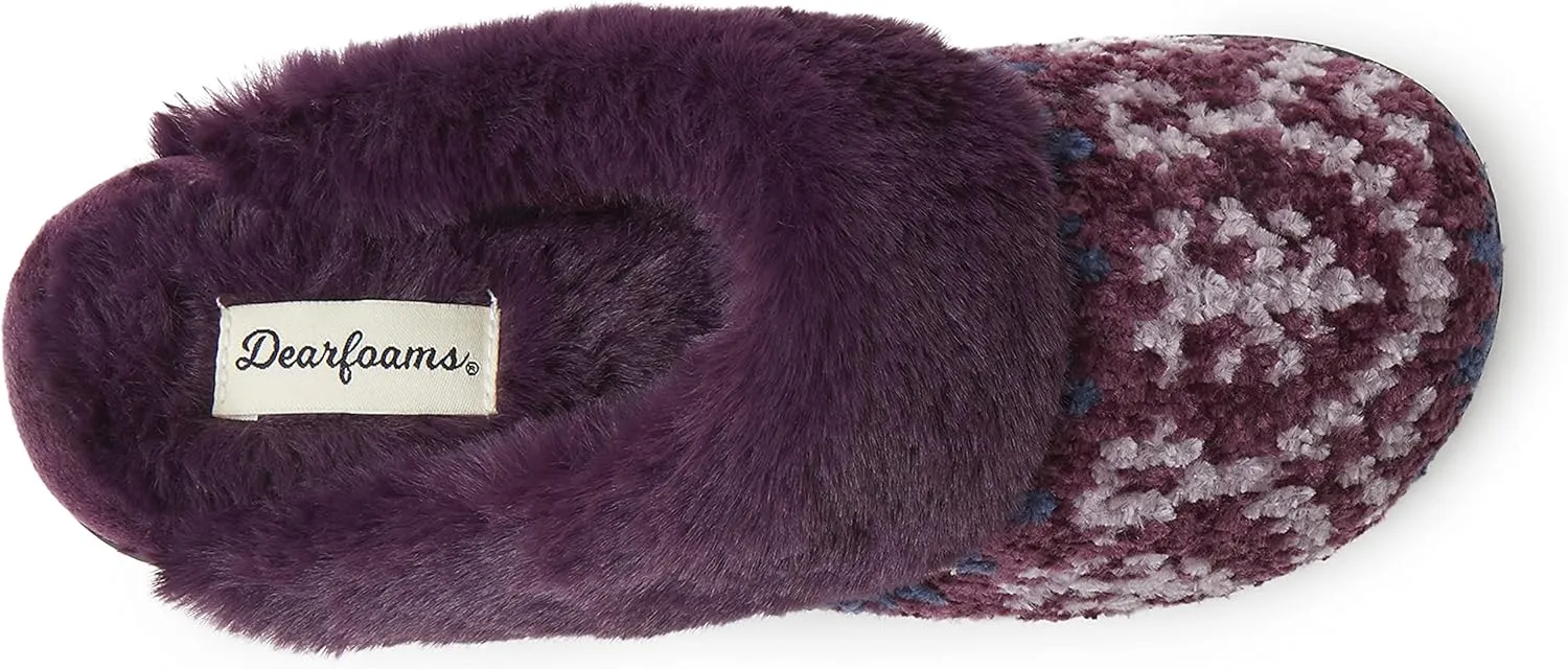Dearfoams Women's Allison Chenille Fairisle Scuff Slipper