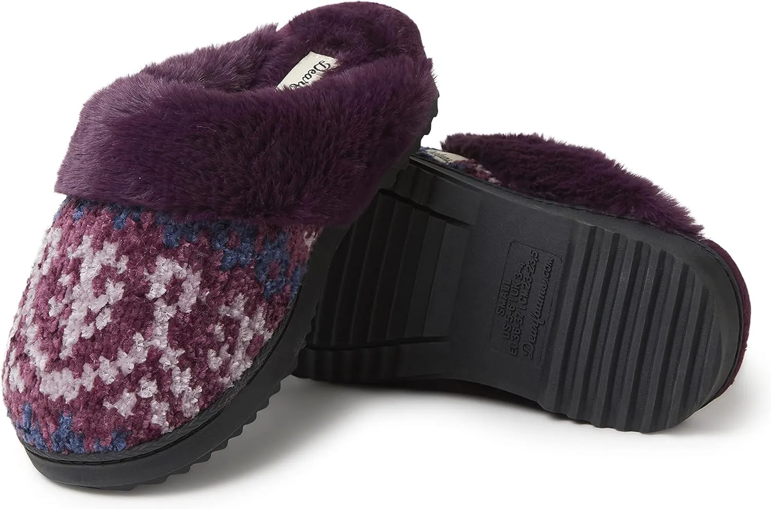 Dearfoams Women's Allison Chenille Fairisle Scuff Slipper