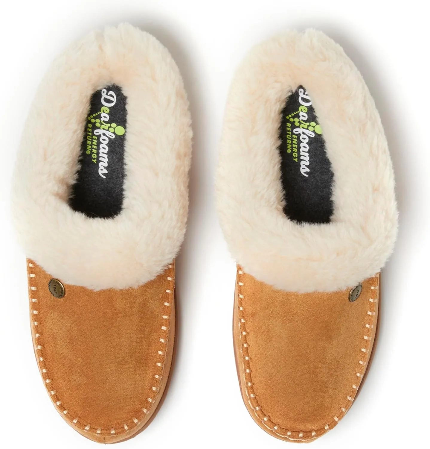 Dearfoams Women's Atley Indoor/Outdoor Fuzzy Memory Foam Clog Slipper