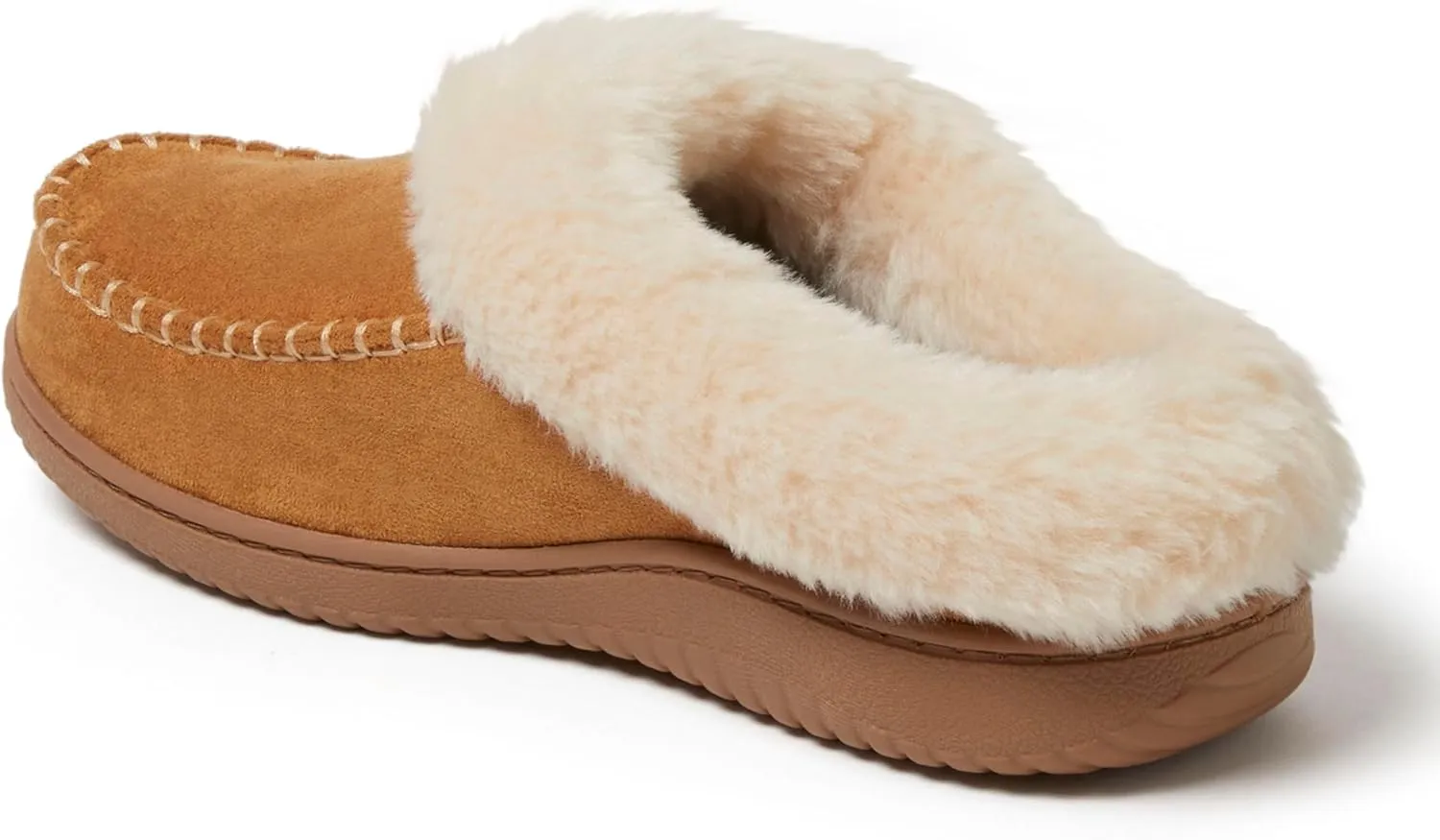 Dearfoams Women's Atley Indoor/Outdoor Fuzzy Memory Foam Clog Slipper