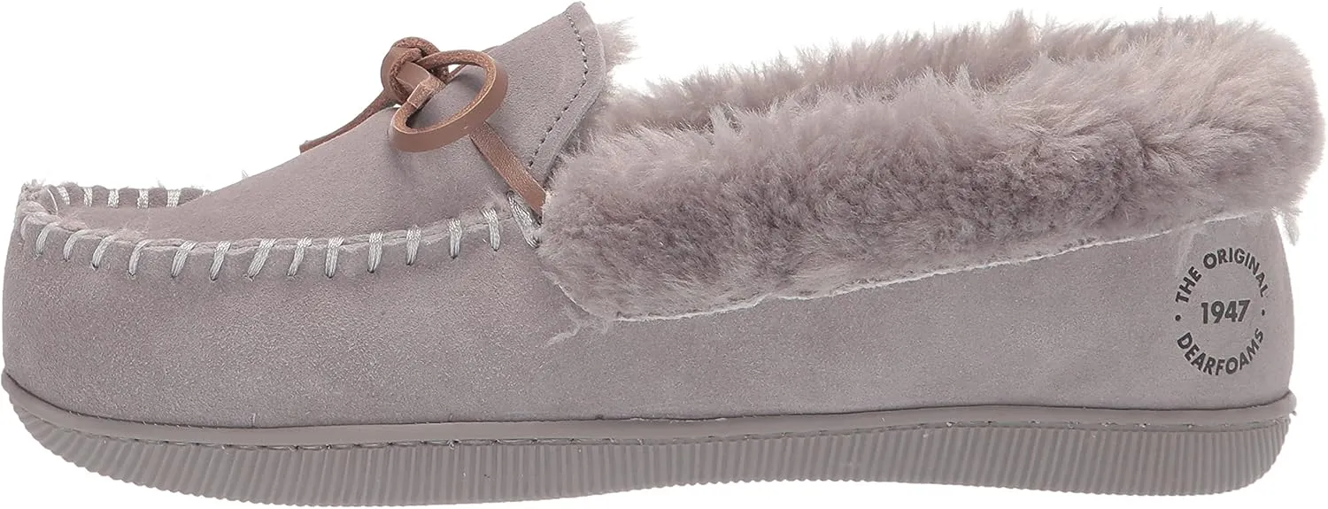 Dearfoams Women's Bethany Genuine Suede Moccasin Slipper