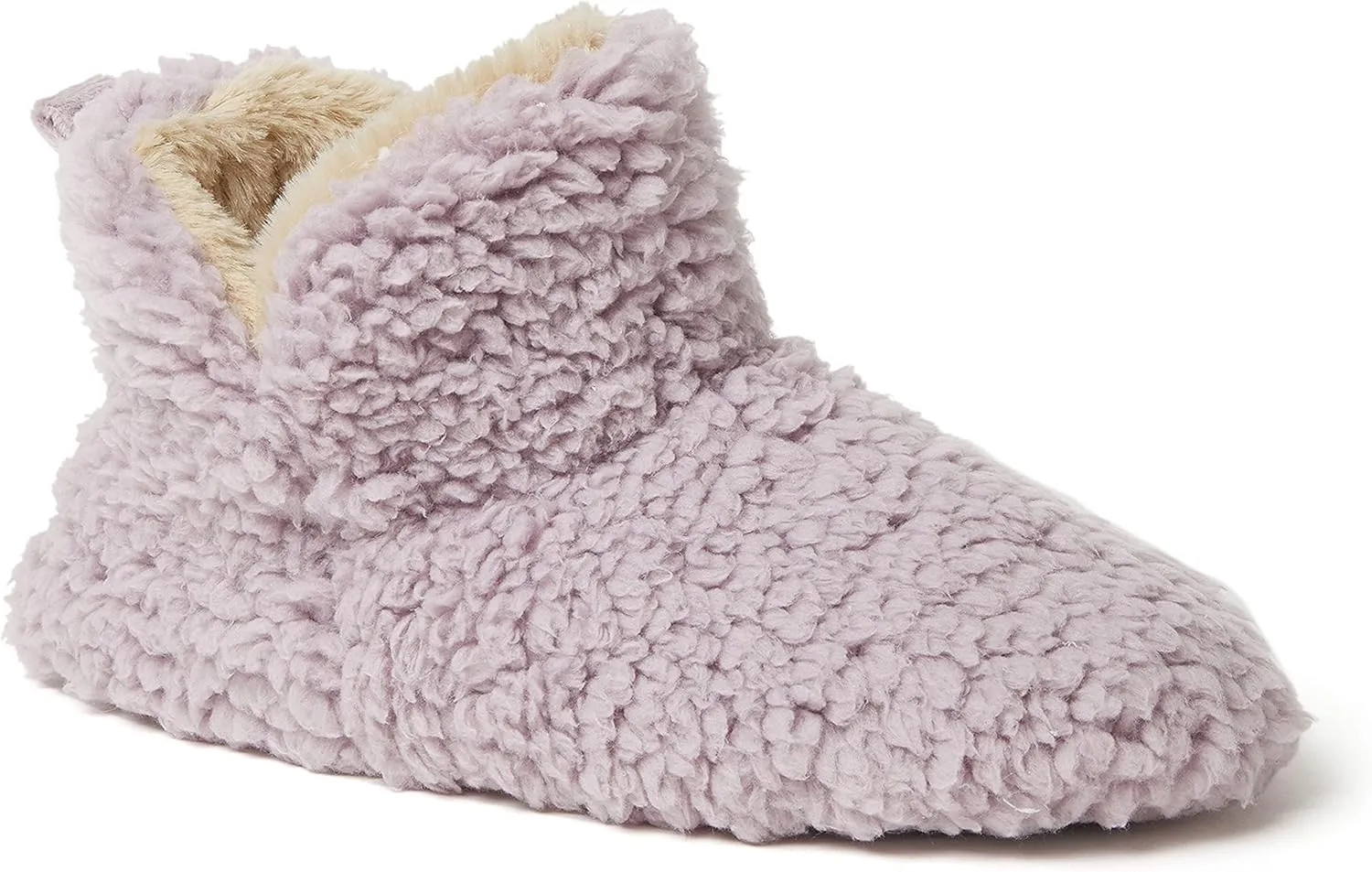 Dearfoams Women's Chelsea Faux Fuzzy Sherpa Indoor House Bootie Slipper