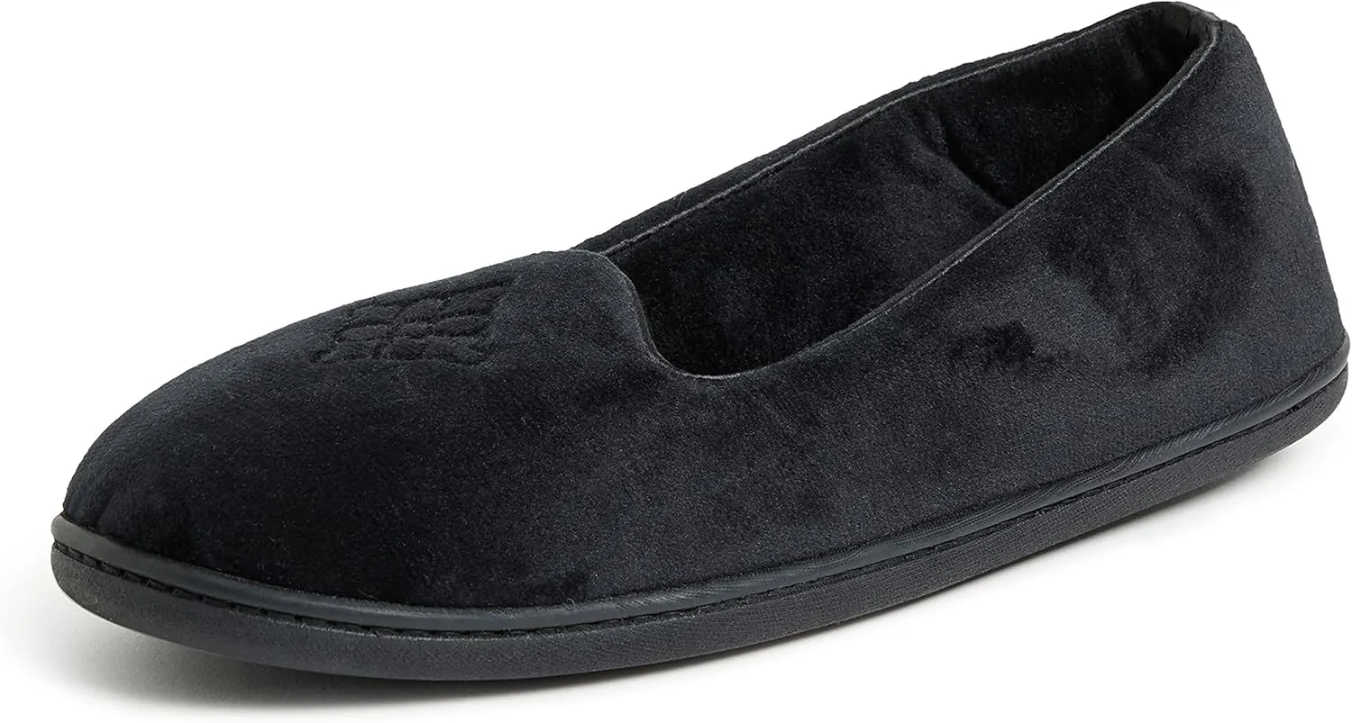 Dearfoams Women's Cozy Memory Foam Indoor Rebecca Closed Back House Ballet Slipper with Wide Widths