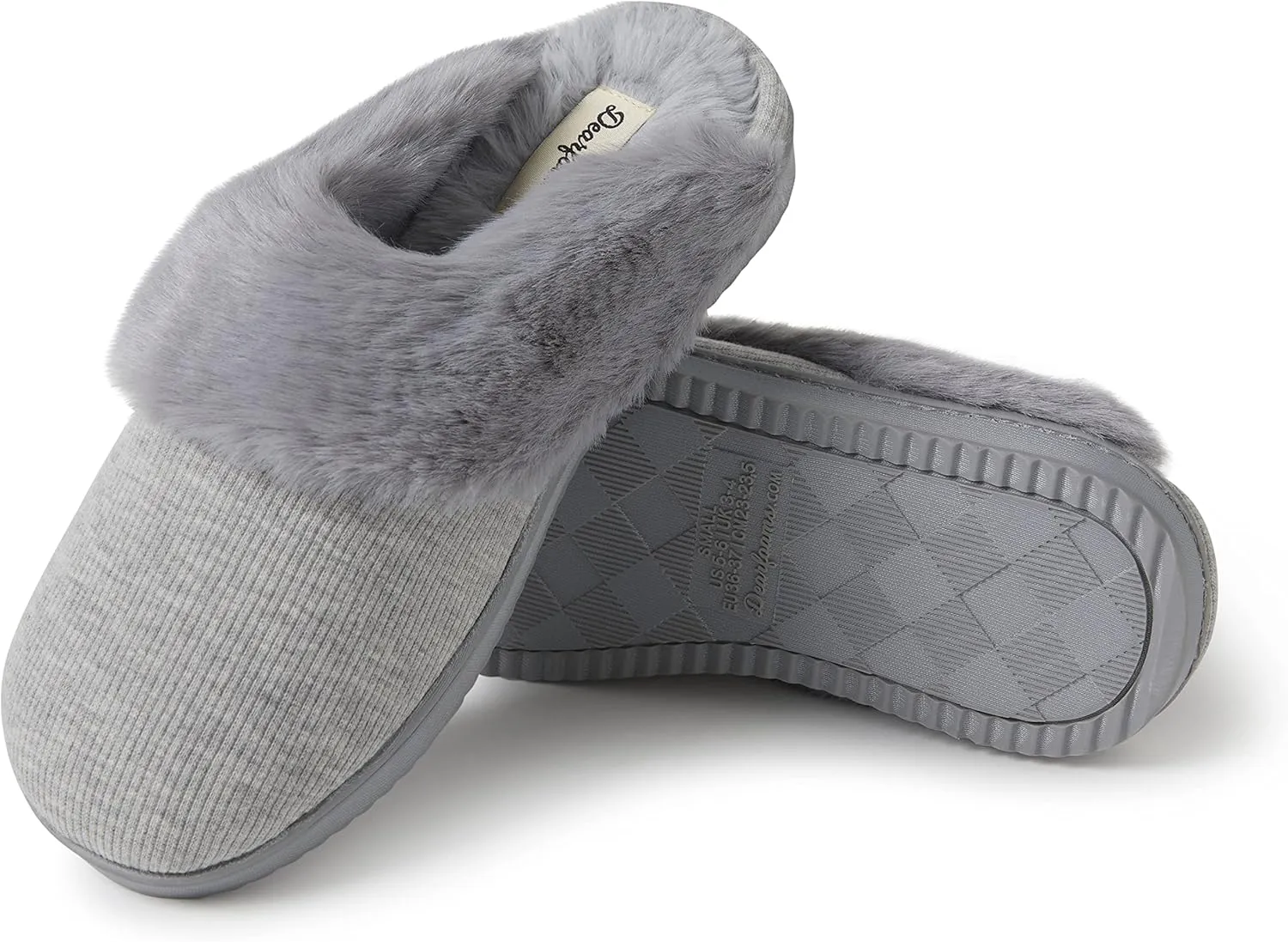 Dearfoams Women's Dahlia Rib Knit Scuff Slipper
