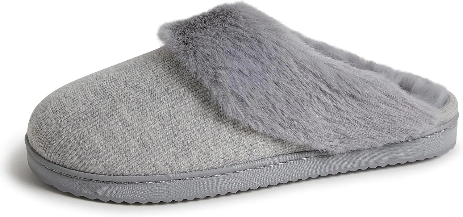 Dearfoams Women's Dahlia Rib Knit Scuff Slipper