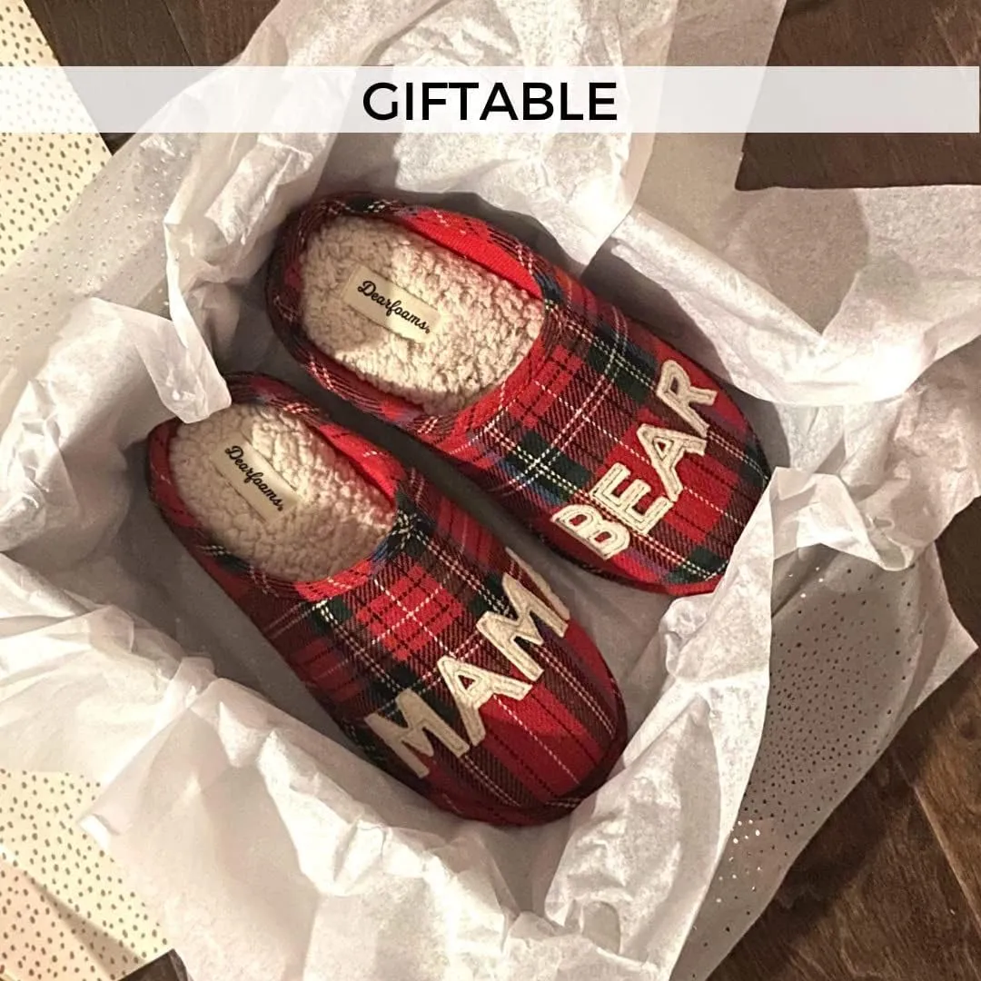 Dearfoams Women's Gifts for Mom Cute Cozy Mothers Day Mama Bear Slipper