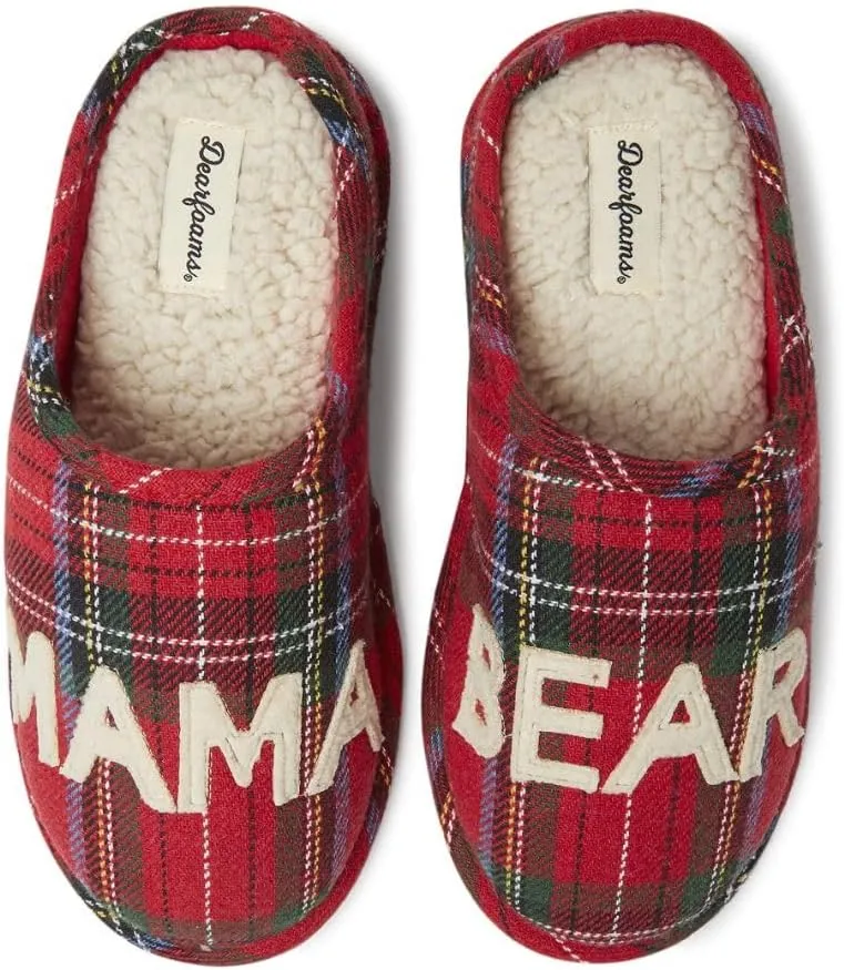 Dearfoams Women's Gifts for Mom Cute Cozy Mothers Day Mama Bear Slipper