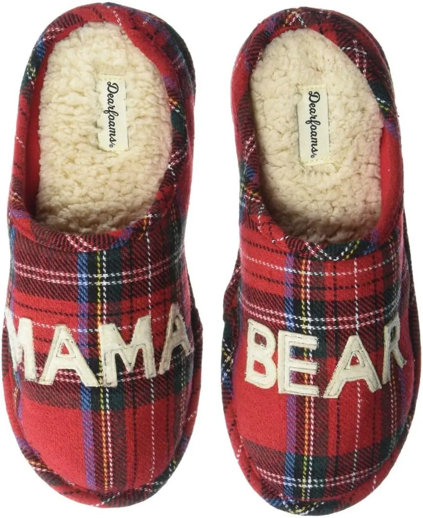 Dearfoams Women's Gifts for Mom Cute Cozy Mothers Day Mama Bear Slipper