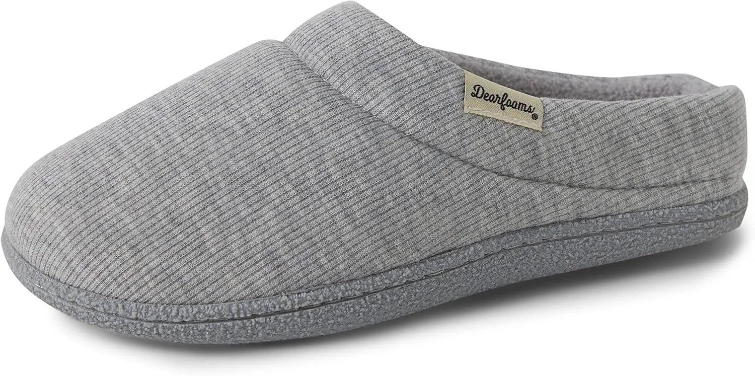 Dearfoams Women's Lacey Memory Foam Comfort Easy On/Off Clog Slipper