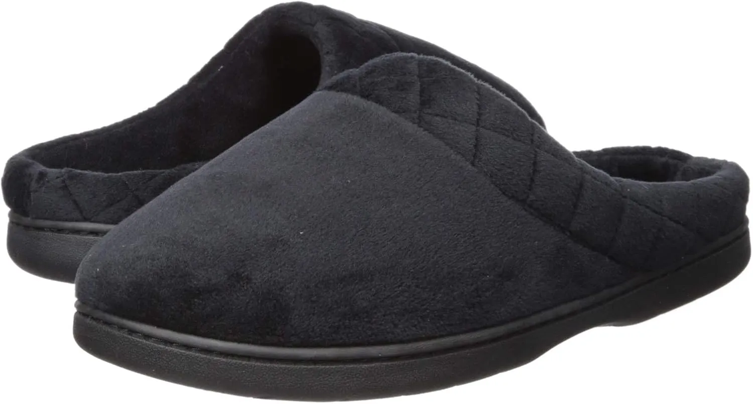 Dearfoams Women's Memory Foam Indoor Outdoor Darcy Velour Clog House Slipper with Wide Widths