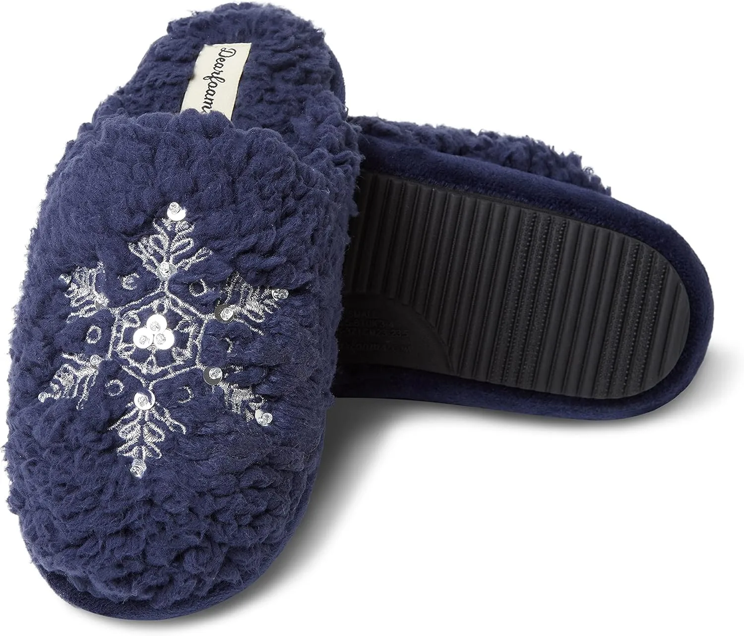 Dearfoams Women's Shay Giftable Holiday Themed Novelty Scuff Slipper