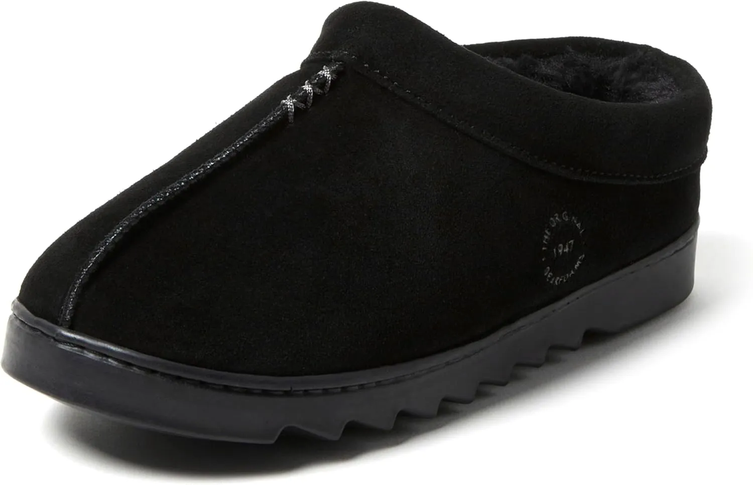 Dearfoams Women's Suede Indoor Outdoor Slip on Memory Foam House Doreen Clog Slippers