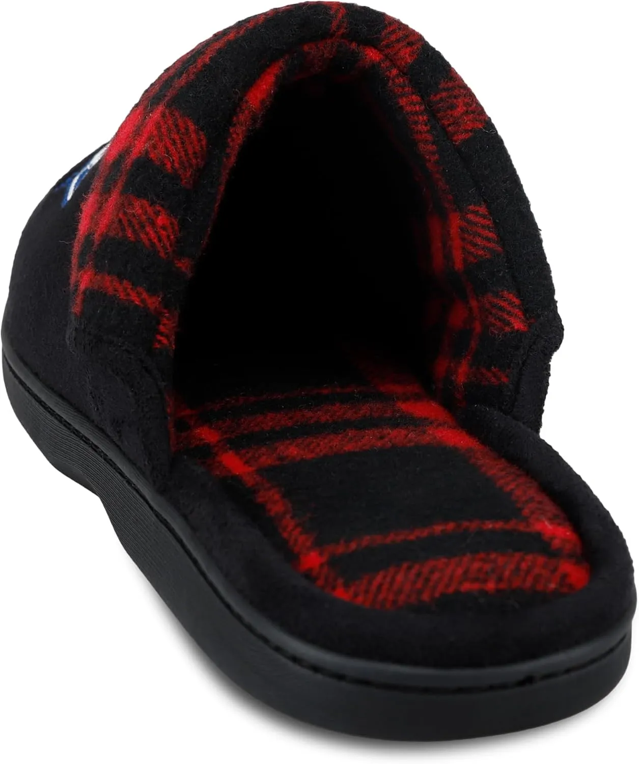 Dickies Men's Slide-on Memory Foam Scuff Slipper with Embroidered Logo-Indoor/Outdoor Sole