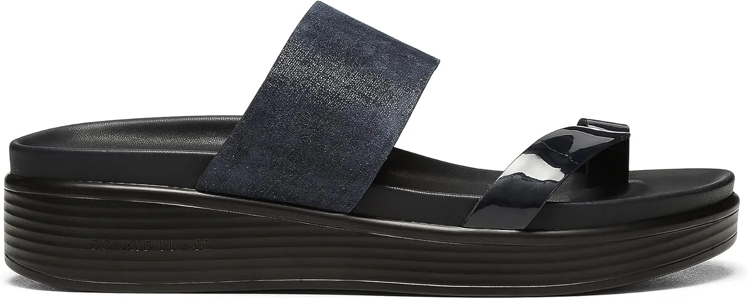 Donald Pliner Women's Farris Distressed Metallic Wedge Sandal
