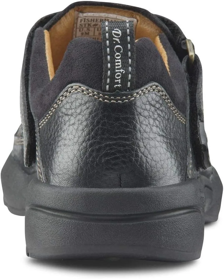 Dr. Comfort Fisherman Men's Therapeutic Diabetic Extra Depth Sandal: Black 11.5 X-Wide (3E/4E)