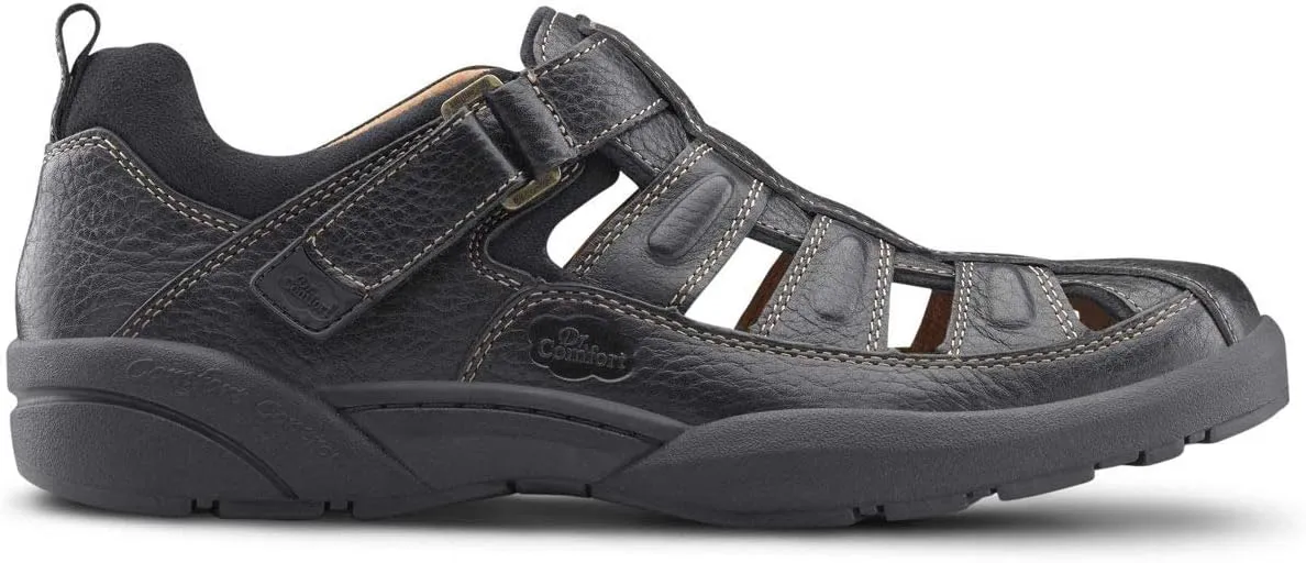 Dr. Comfort Fisherman Men's Therapeutic Diabetic Extra Depth Sandal: Black 11.5 X-Wide (3E/4E)