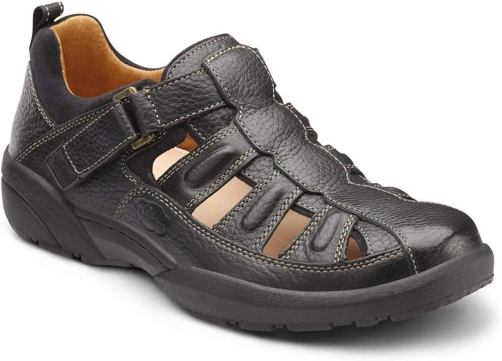 Dr. Comfort Fisherman Men's Therapeutic Diabetic Extra Depth Sandal: Black 11.5 X-Wide (3E/4E)