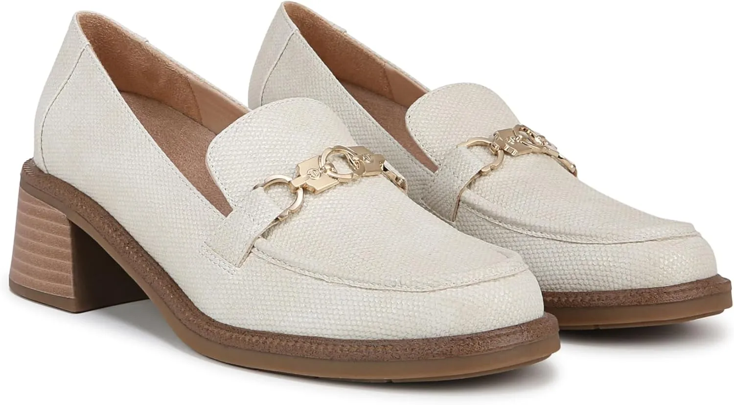 Dr. Scholl's Shoes Womens Rate Up Bit Slip On Block Heel Loafer