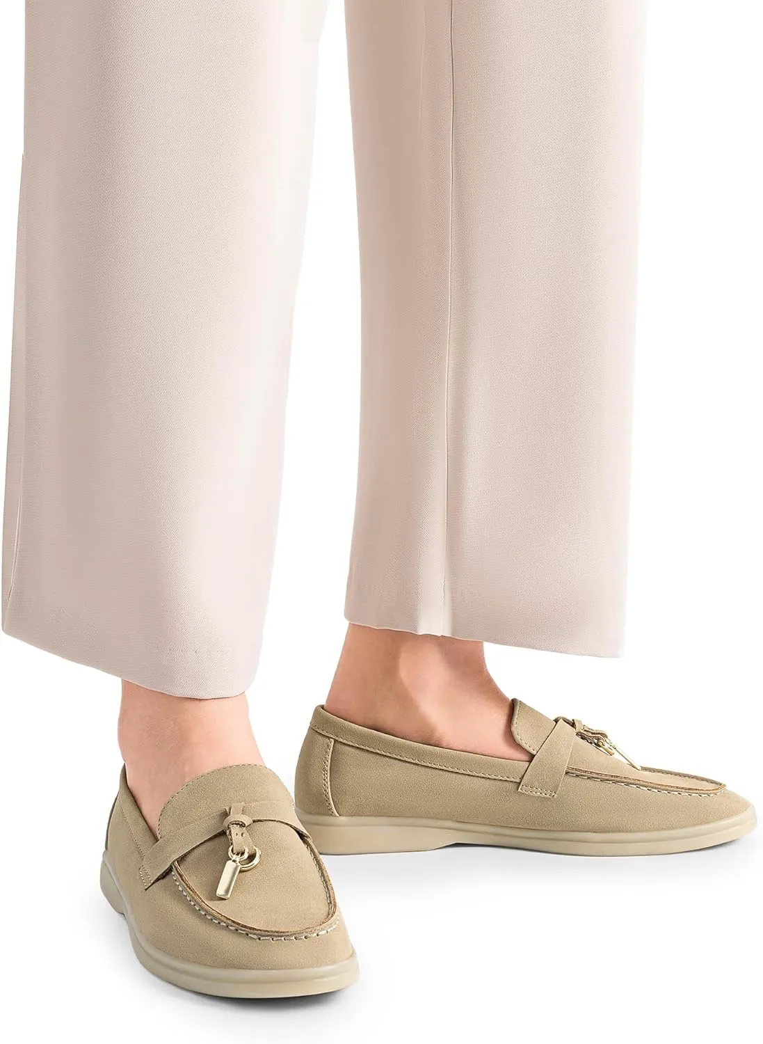 DREAM PAIRS Women's Loafers Suede Loafer Slip-on Comfortable Casual Dressy Business Work Shoes with Arch Support