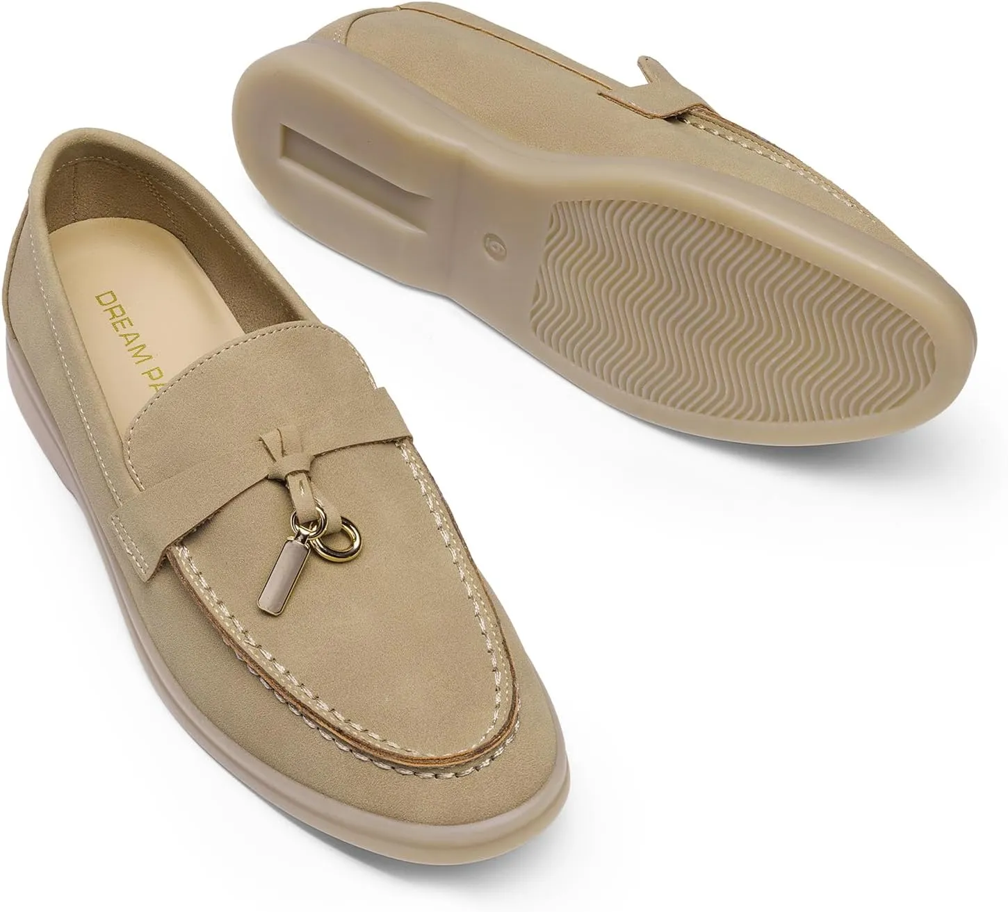 DREAM PAIRS Women's Loafers Suede Loafer Slip-on Comfortable Casual Dressy Business Work Shoes with Arch Support