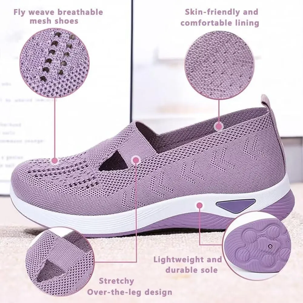dubuto Women's Walking Shoes 2024 New Wove Breathable Soft Orthopedic Diabetic Comfortable Sneakers for Women Indoor Outdoor Casual Athletic Work Shoes