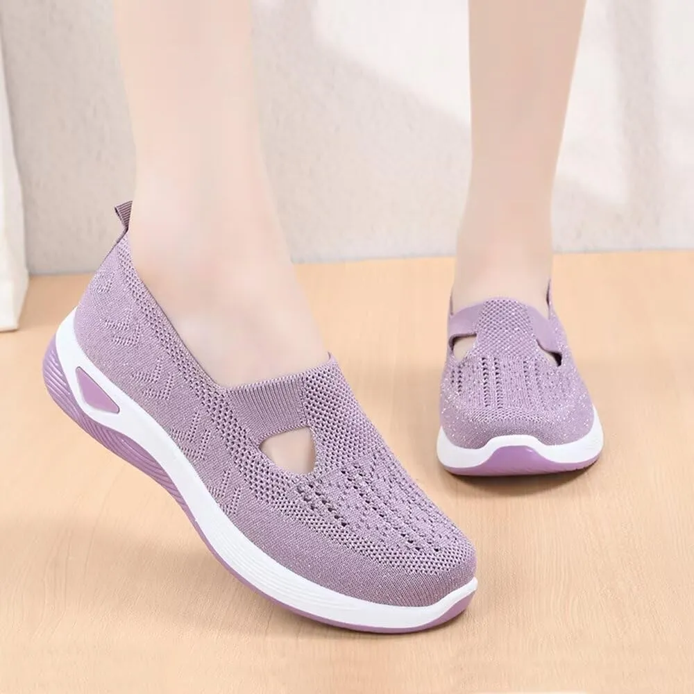 dubuto Women's Walking Shoes 2024 New Wove Breathable Soft Orthopedic Diabetic Comfortable Sneakers for Women Indoor Outdoor Casual Athletic Work Shoes