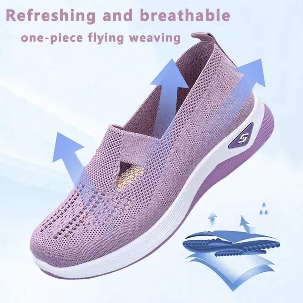 dubuto Women's Walking Shoes 2024 New Wove Breathable Soft Orthopedic Diabetic Comfortable Sneakers for Women Indoor Outdoor Casual Athletic Work Shoes