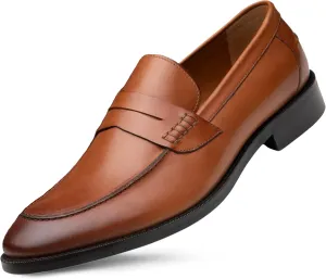 Dunross & Sons Mens Loafer Shoes. Leather Penny Loafer for Men, Slip-On Formal Business Shoes.