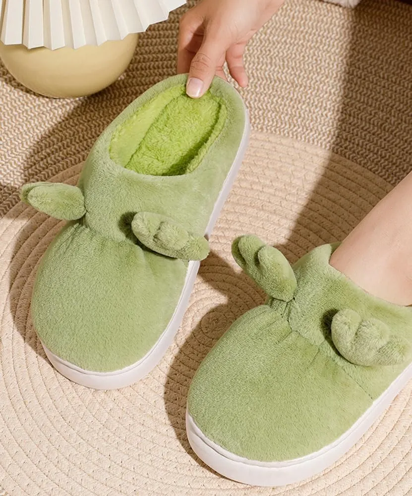 Epsion Women's Cute Antler House Slippers for Men Fuzzy Slip On Winter Warm Memory Foam Slipper Plush Lining Indoor Outdoor Cozy Animal Non-Slip Bedroom Shoes