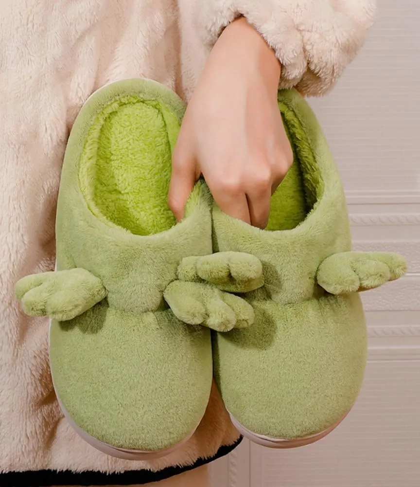 Epsion Women's Cute Antler House Slippers for Men Fuzzy Slip On Winter Warm Memory Foam Slipper Plush Lining Indoor Outdoor Cozy Animal Non-Slip Bedroom Shoes