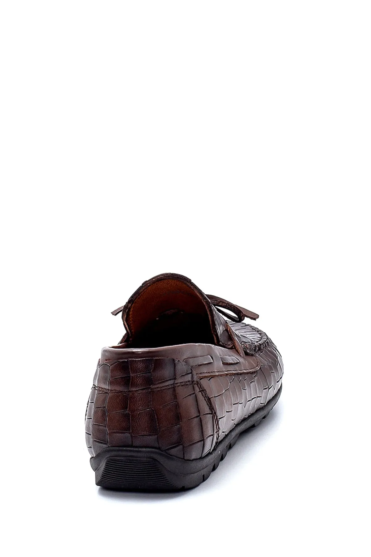 Erkek Deri Kroko Desenli Loafer