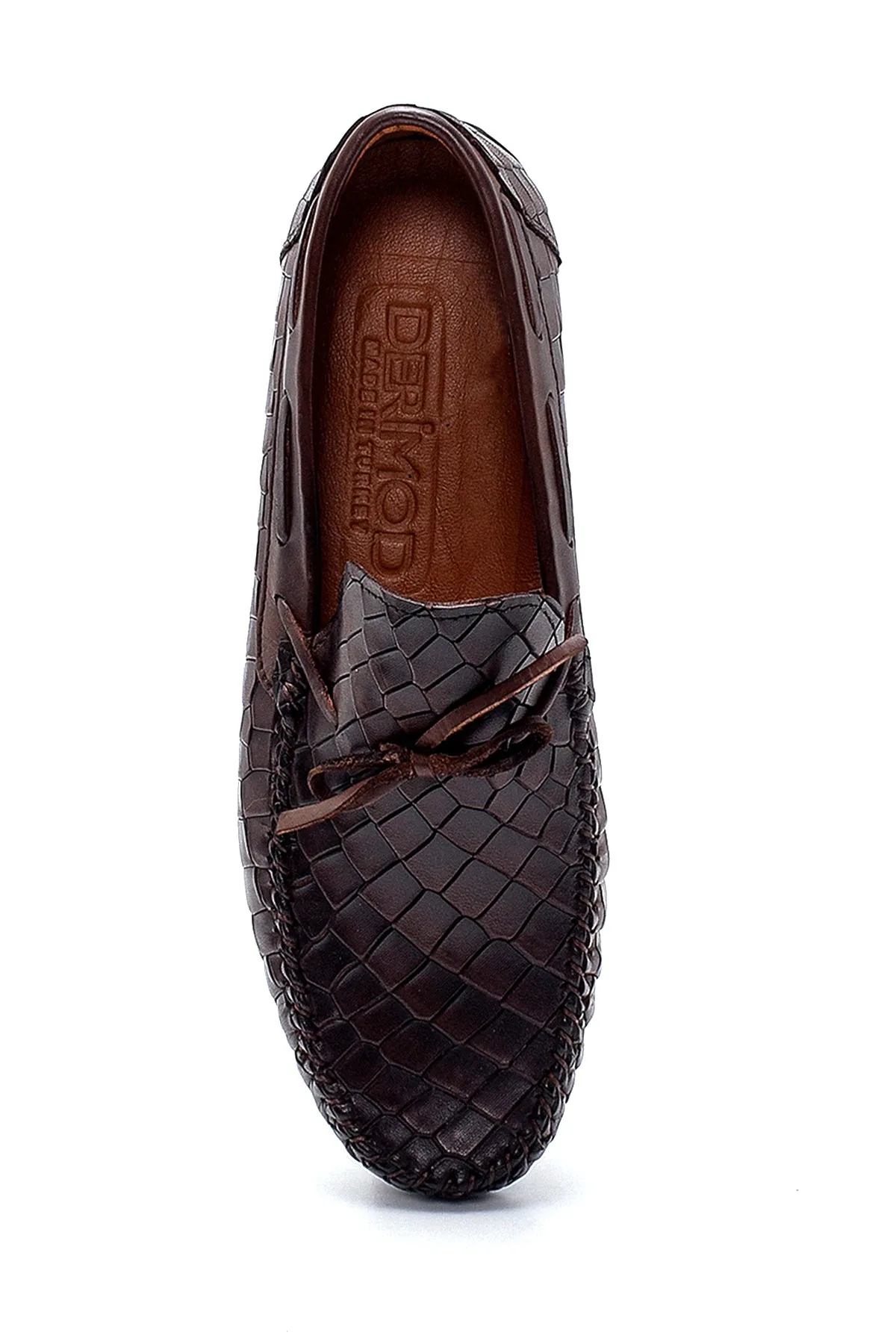 Erkek Deri Kroko Desenli Loafer