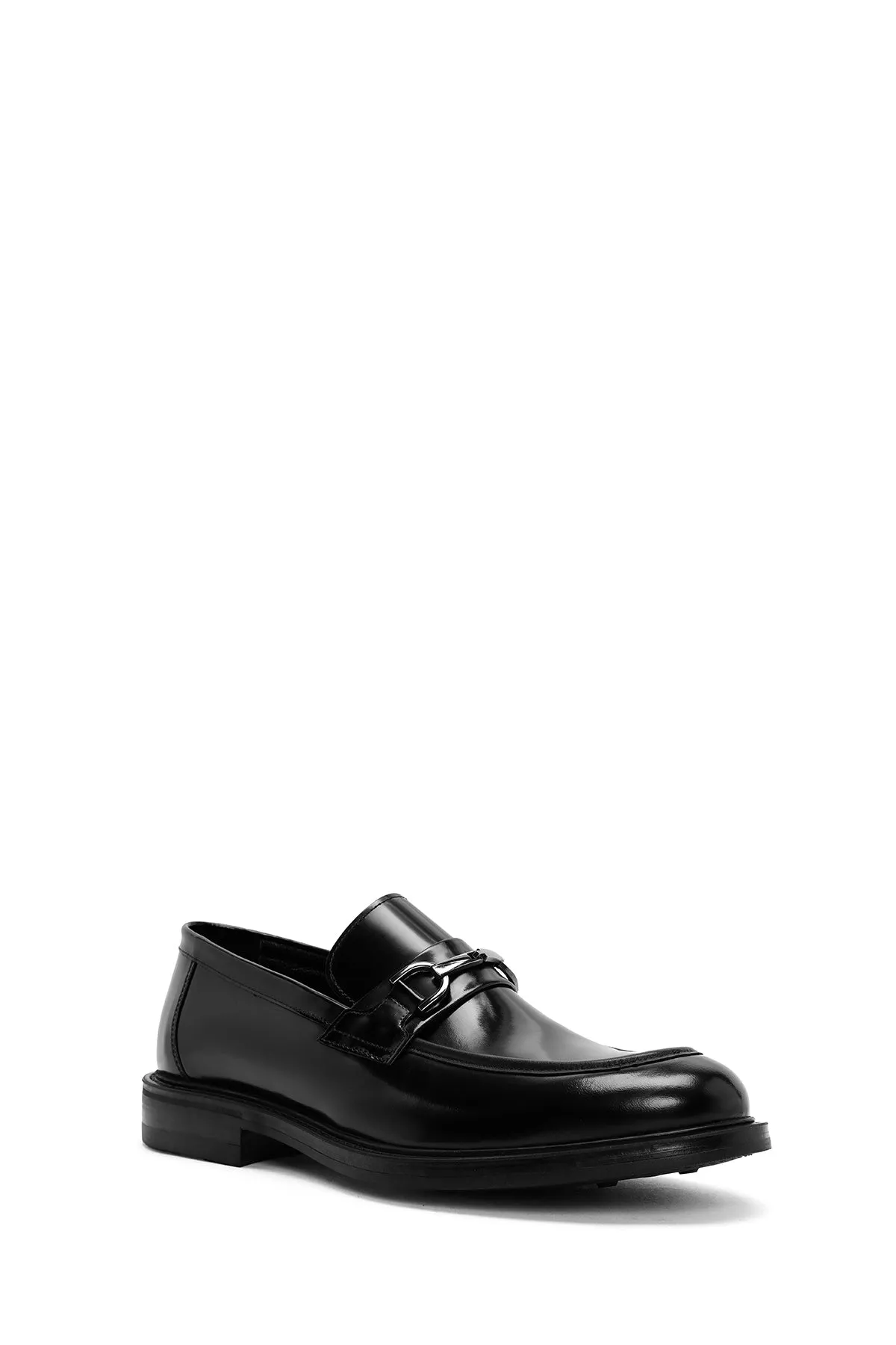 Erkek Siyah Deri Klasik Loafer