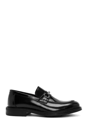 Erkek Siyah Deri Klasik Loafer