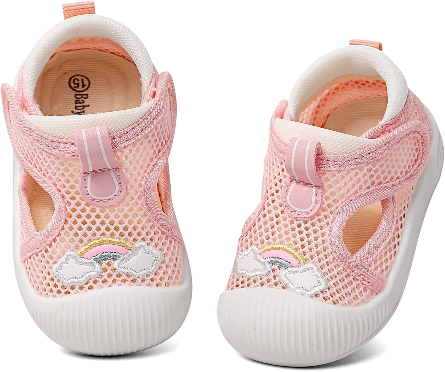 ESTAMICO Baby Girls' Summer Sandals Toe Protection Athletic Sports Sandal Non-Slip First Walking Shoes