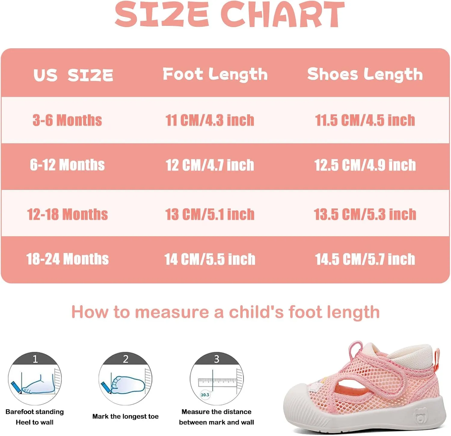 ESTAMICO Baby Girls' Summer Sandals Toe Protection Athletic Sports Sandal Non-Slip First Walking Shoes