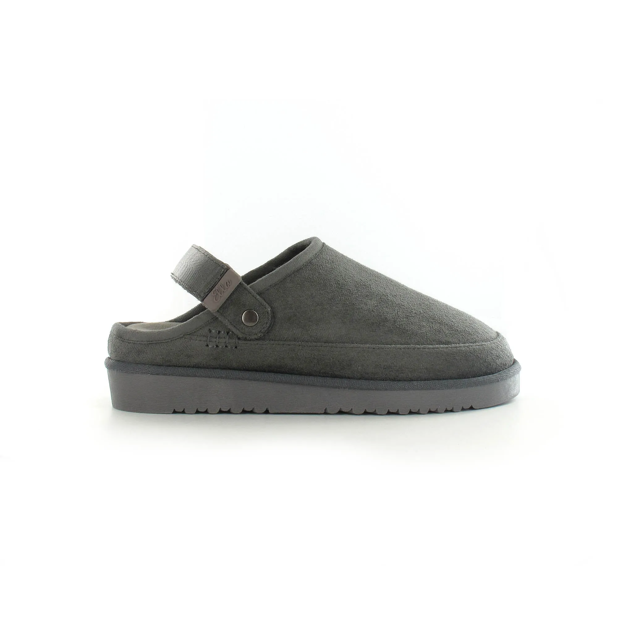 Evie: Memory Foam Ankle Strap Clog Mule Slide - Grey