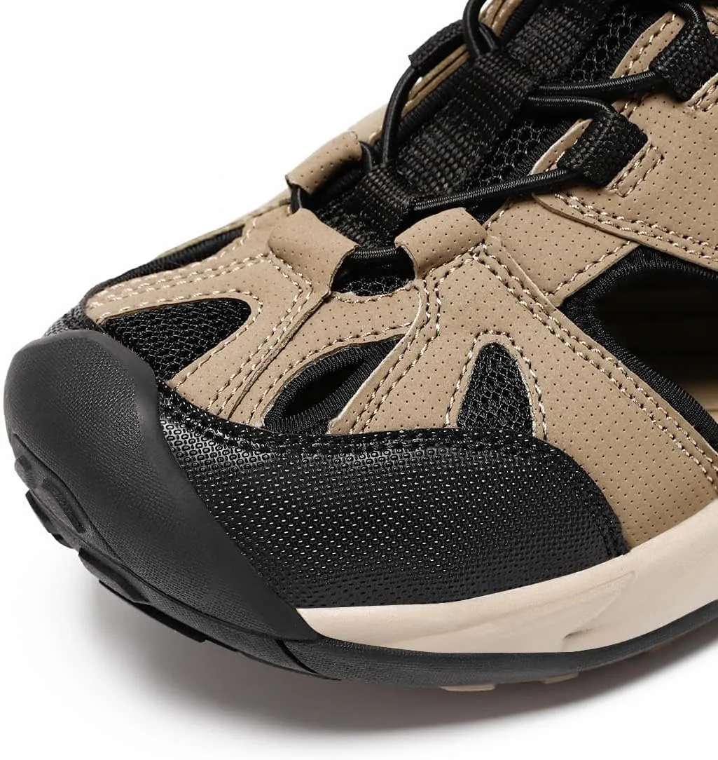 FIEEIF Hiking Sandals for Men Closed Toe Comfortable Sports Breathable Slip Resistance Athletic Sandal Walking Summer Men's Outdoor Shoes
