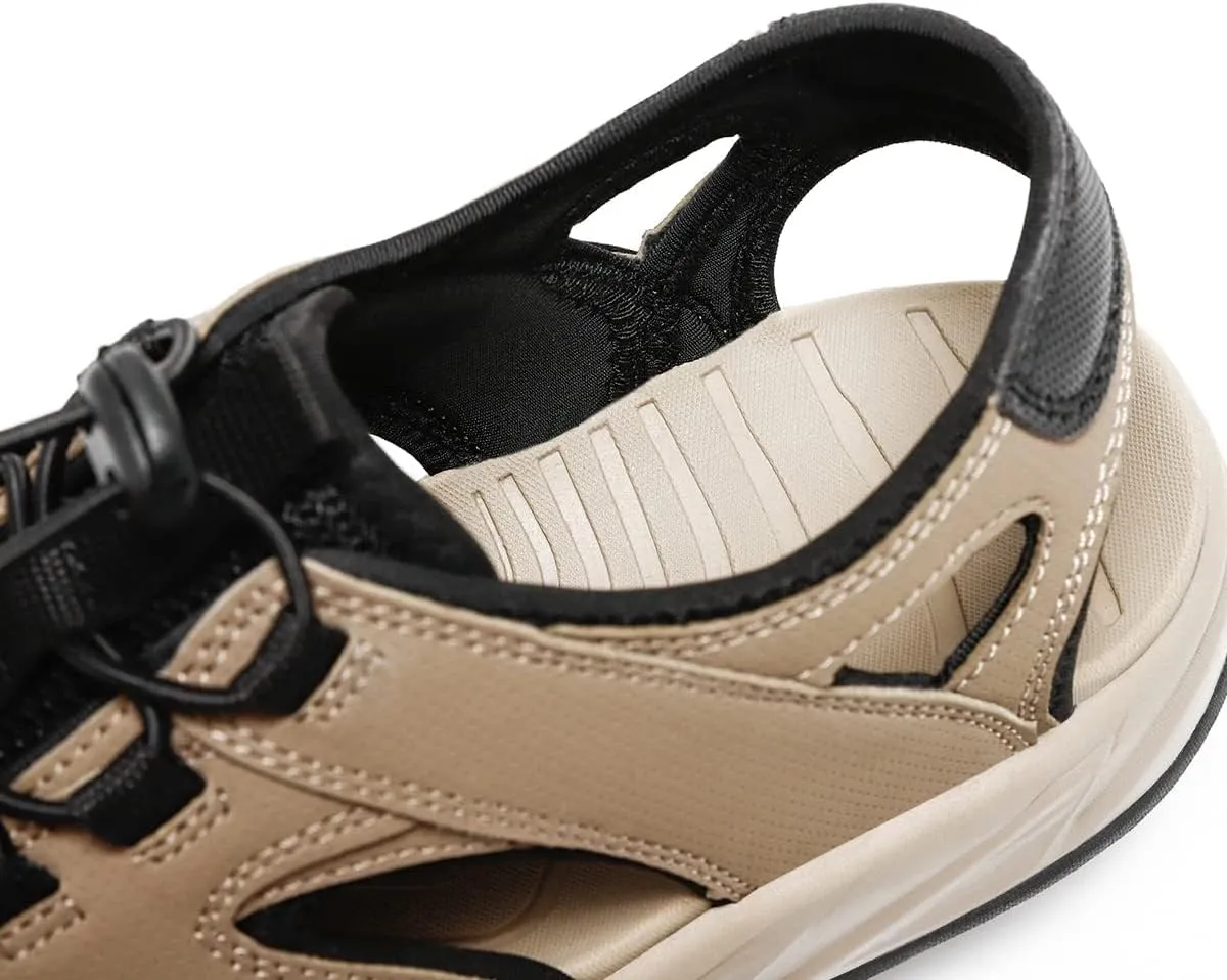 FIEEIF Hiking Sandals for Men Closed Toe Comfortable Sports Breathable Slip Resistance Athletic Sandal Walking Summer Men's Outdoor Shoes