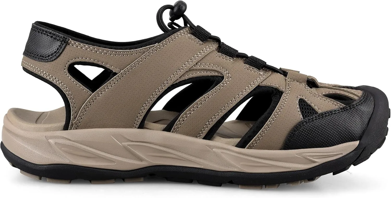 FIEEIF Hiking Sandals for Men Closed Toe Comfortable Sports Breathable Slip Resistance Athletic Sandal Walking Summer Men's Outdoor Shoes