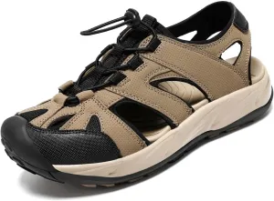 FIEEIF Hiking Sandals for Men Closed Toe Comfortable Sports Breathable Slip Resistance Athletic Sandal Walking Summer Men's Outdoor Shoes