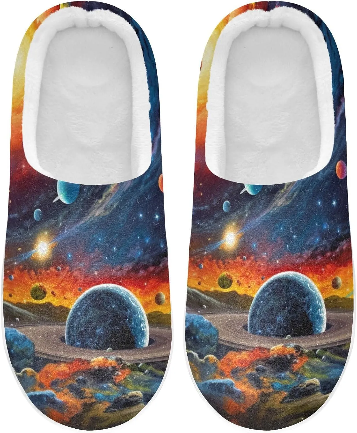 Fire Water Flame Dragon Animal Slippers for Women Men Indoor Slippers Memory Foam Fuzzy Slippers House Shoes for Indoor Outdoor Size 6/7