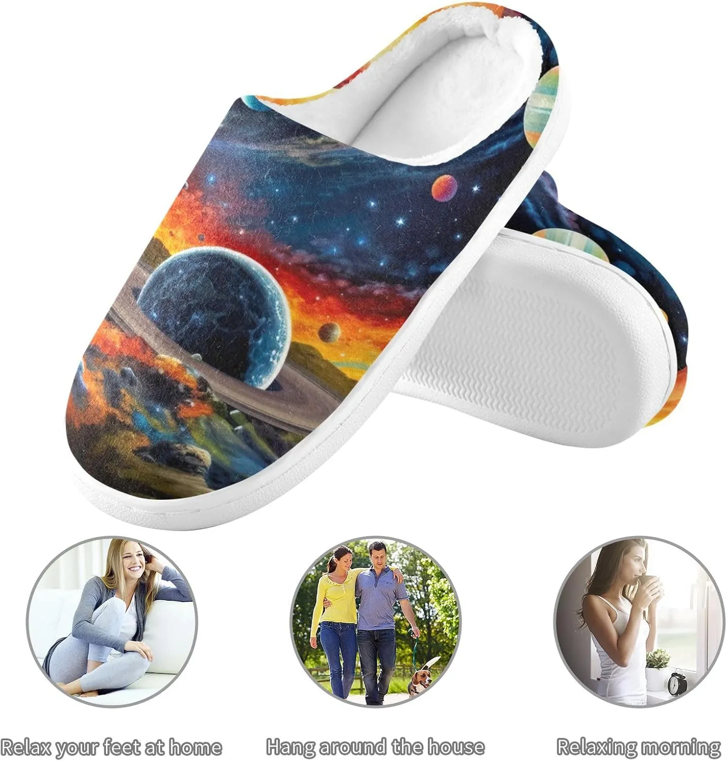 Fire Water Flame Dragon Animal Slippers for Women Men Indoor Slippers Memory Foam Fuzzy Slippers House Shoes for Indoor Outdoor Size 6/7