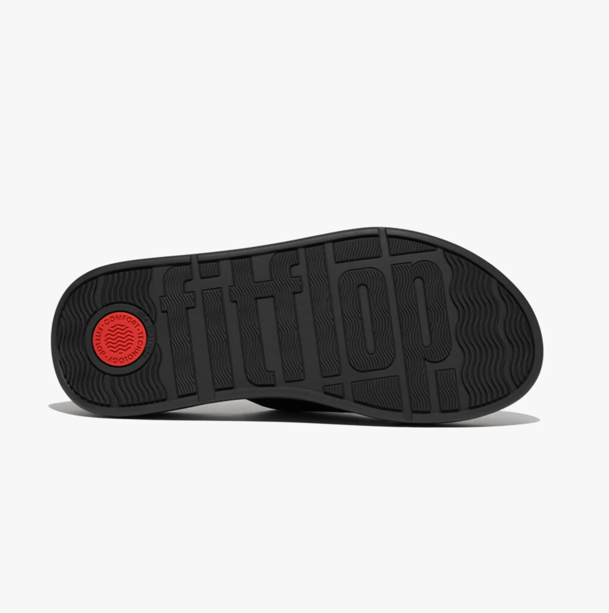 FitFlop F-MODE BUCKLE SHIMMERLUX FLATFORM TWO-BAR Womens Slides Black