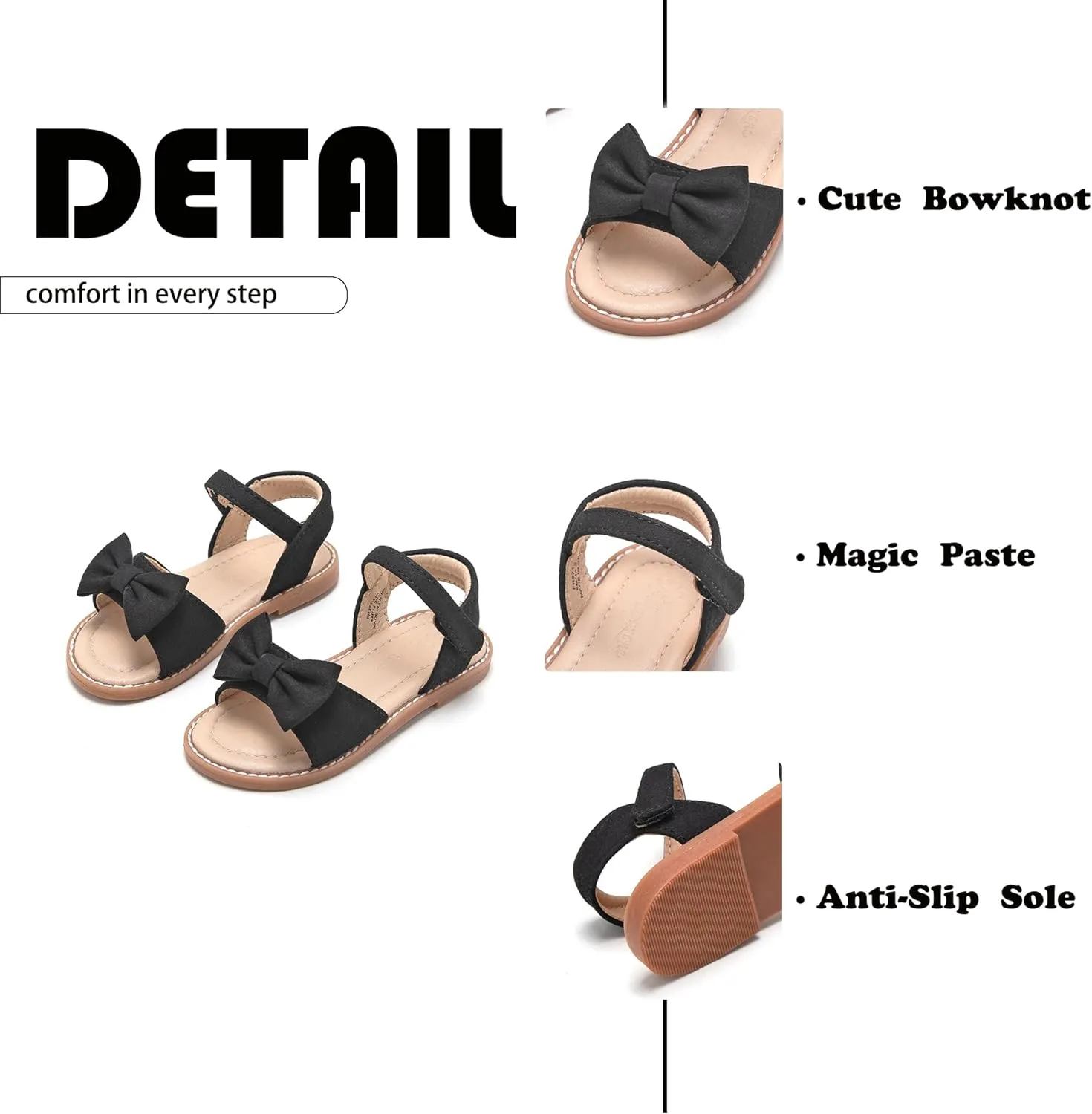 Flaryzone Toddler Little Girls Glitter Flower Open-Toe Flat Dress Sandals Summer Shoes