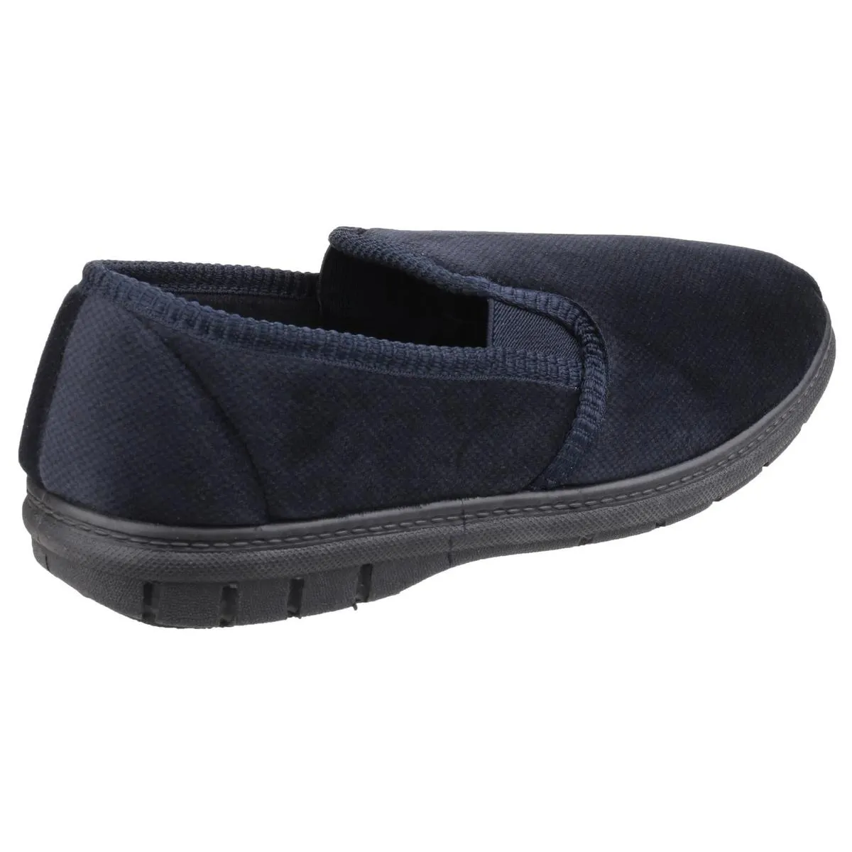 Fleet & Foster John Twin Gusset Memory Foam Slipper Navy