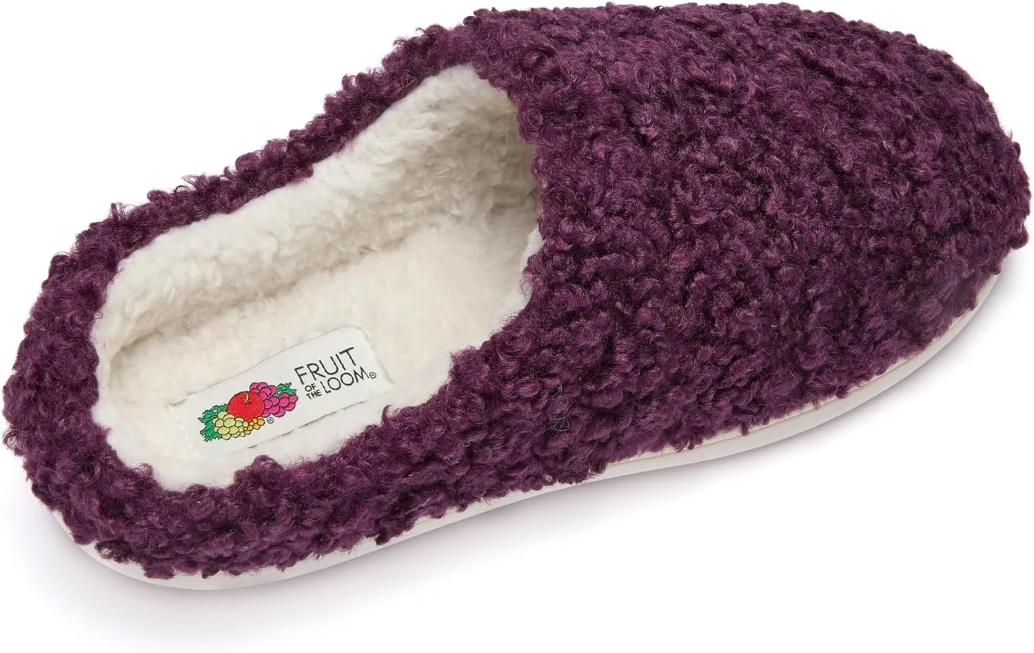 Fruit of the Loom House Slippers For Women, Memory Foam Insole, Indoor Outdoor, Comfy, Berber Loafer