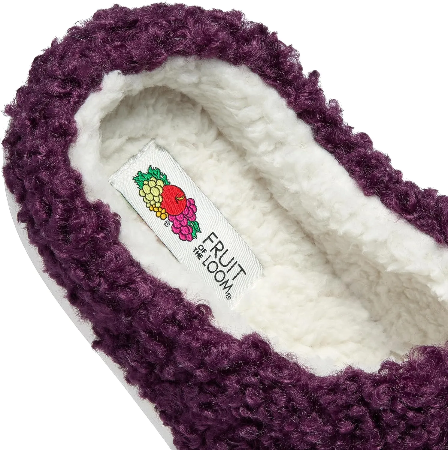 Fruit of the Loom House Slippers For Women, Memory Foam Insole, Indoor Outdoor, Comfy, Berber Loafer