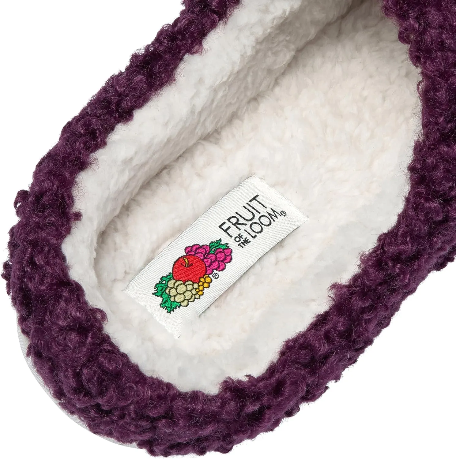 Fruit of the Loom House Slippers For Women, Memory Foam Insole, Indoor Outdoor, Comfy, Berber Loafer